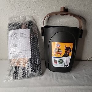 Swivel Bin & Rake for Dogs - Black